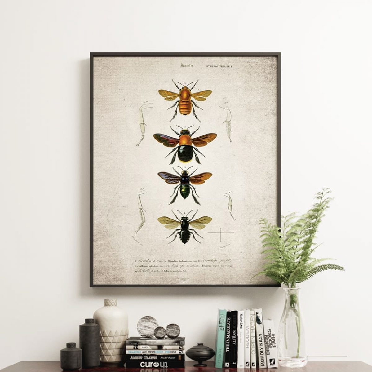  Vintage Entomology Giclee Print (Bees Plate From 1907)