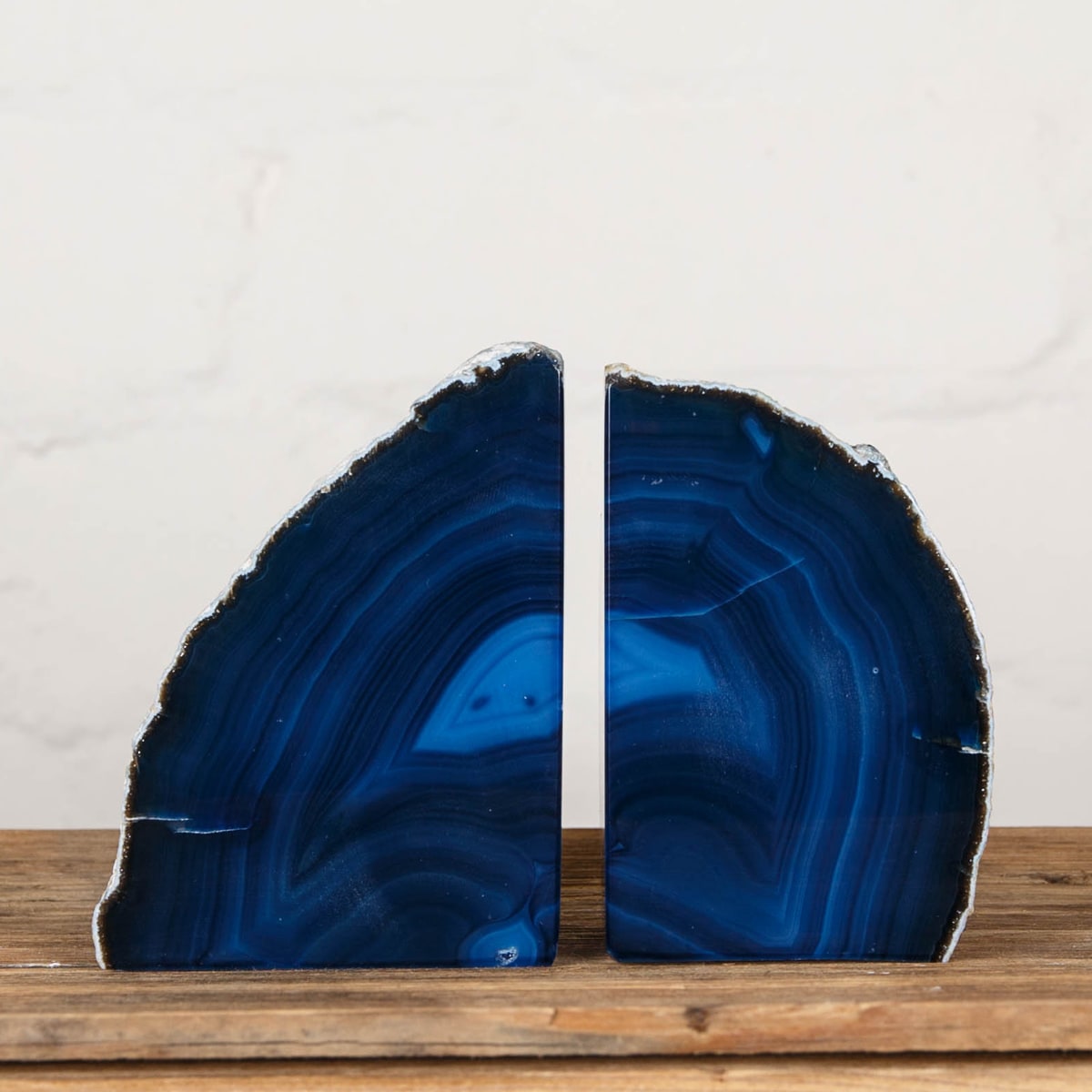 Minibeast Large Blue Agate Geode Bookends