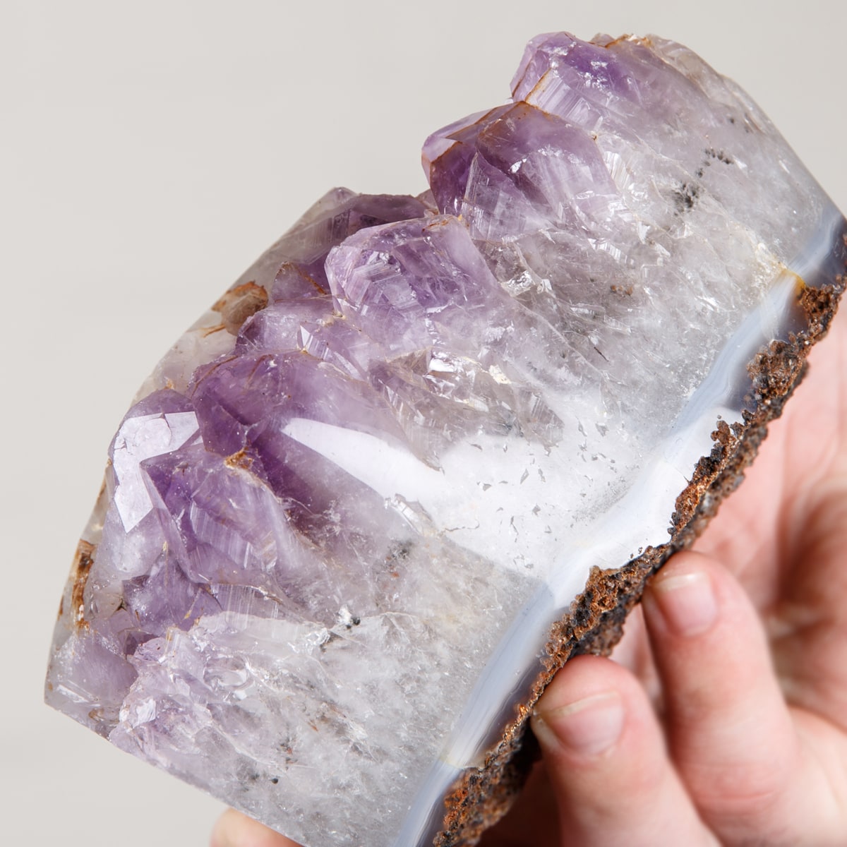 5.4 inch Polished Amethyst Crystalline Agate Geodes