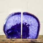Minibeast Large Purple Agate Geode Bookend Pair