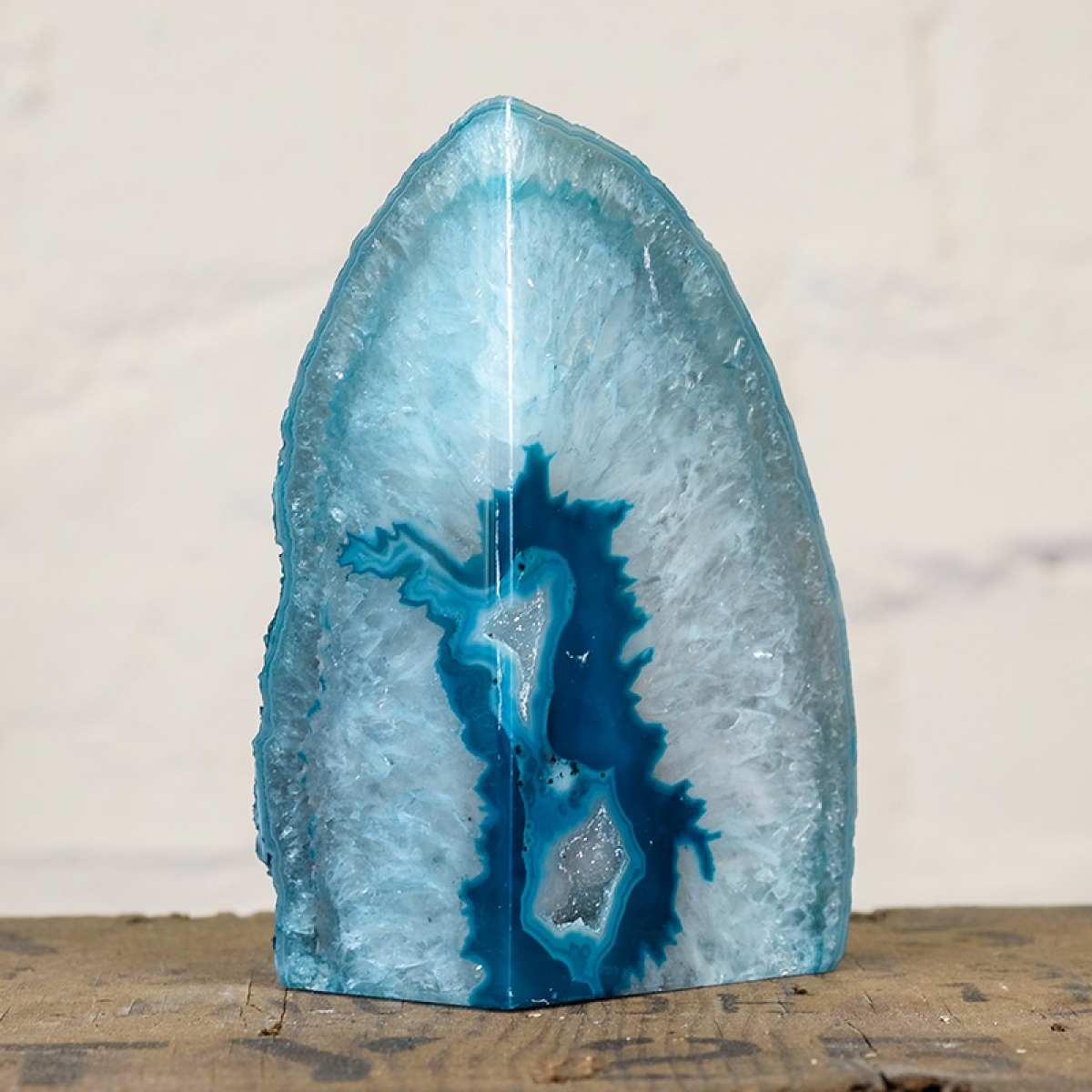 Large Turquoise Agate Geode Bookend Pair