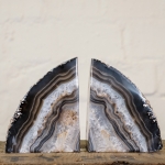 Minibeast Large Black Agate Geode Bookends